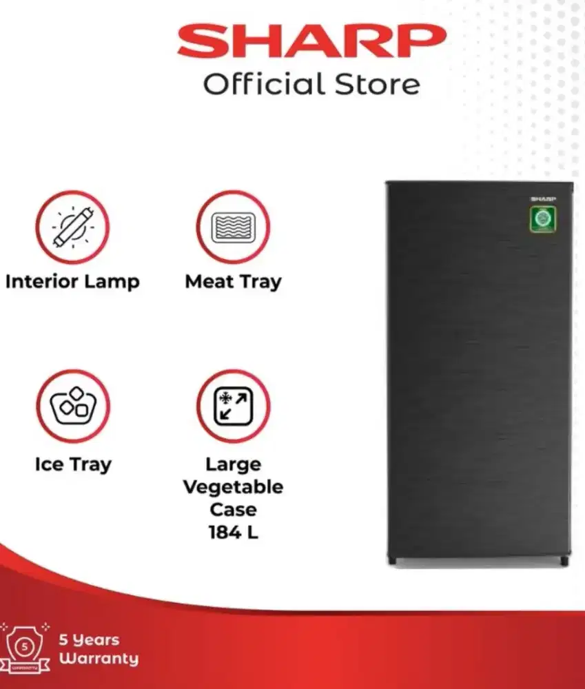 [Dijual santai hadiah undian] Sharp Kulkas 1 Pintu SJ-N192N-HS