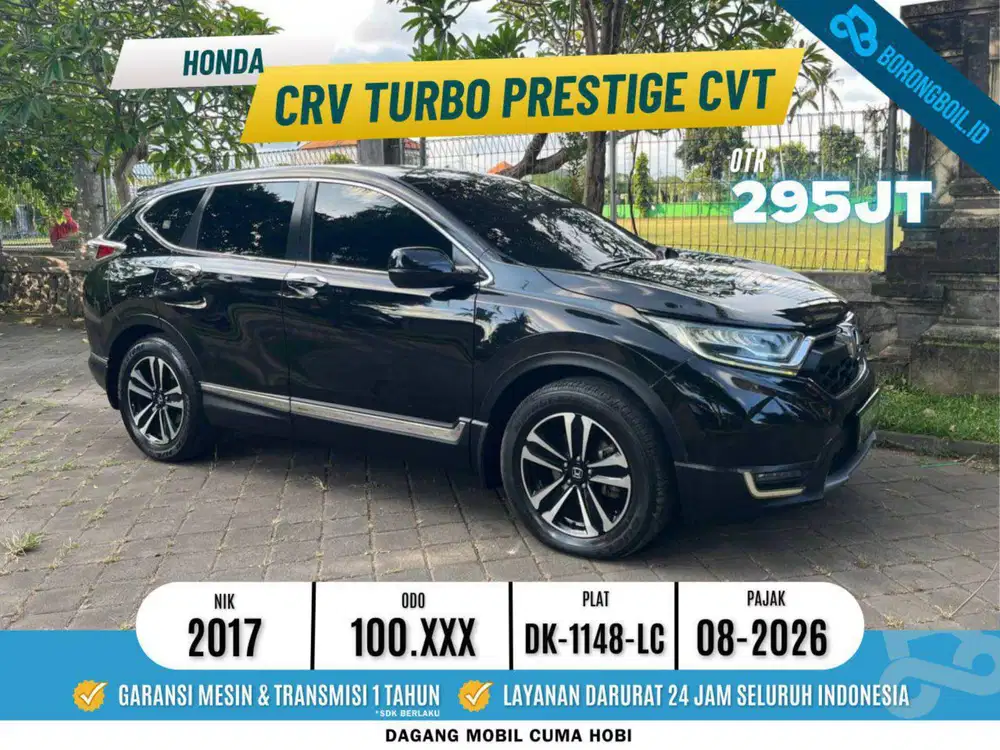 Honda CRV Turbo Prestige CVT Hitam 2017 Plat DK