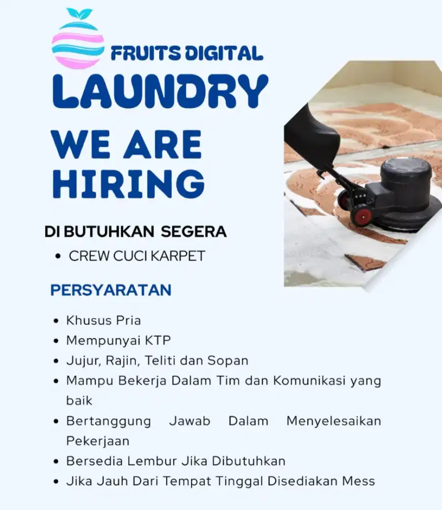 DIBUTUHKAN SECEPATNYA CREW KARPET