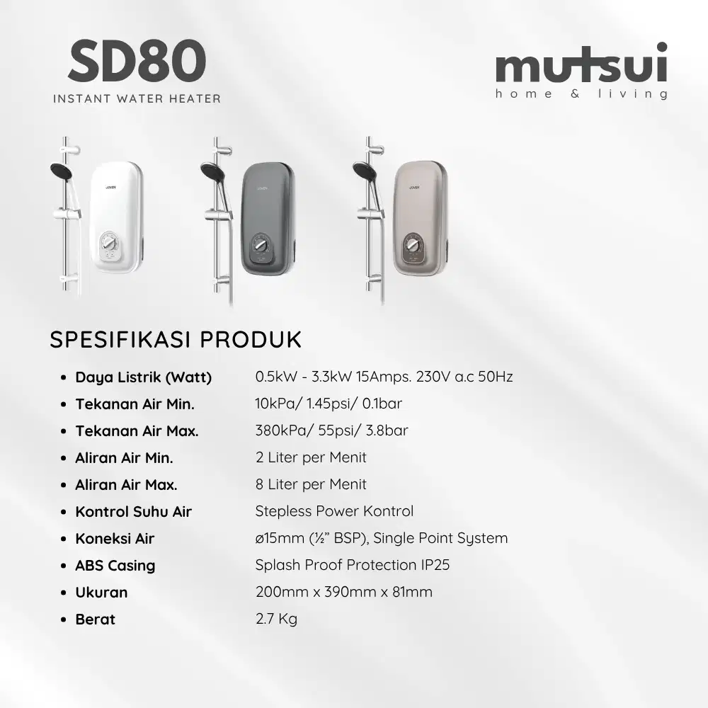 Instant Water Heater SD80 (White)