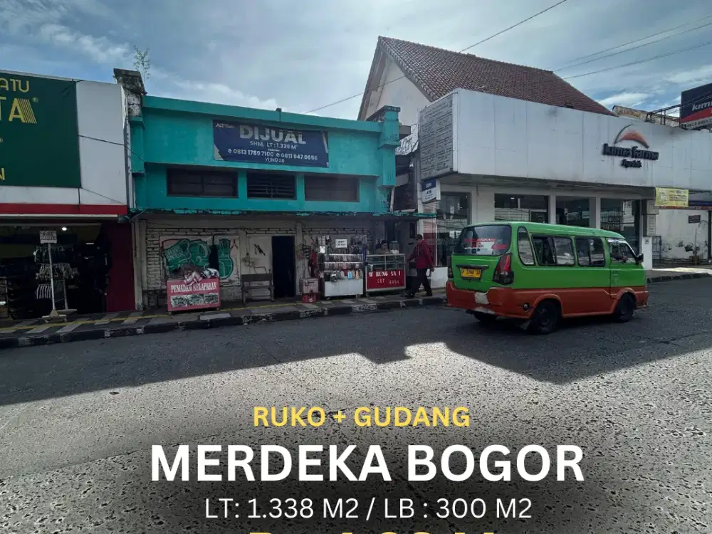 Dijual Tanah Bangunan Toko, lokasi strategis dekat Stasiun Bogor!