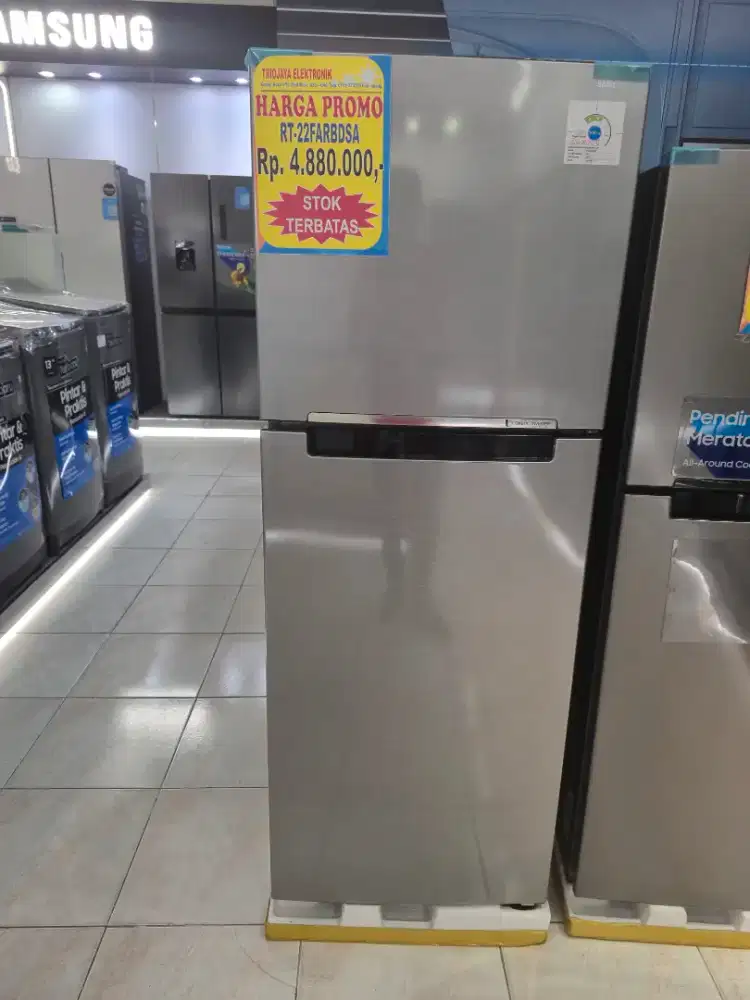 KULKAS SAMSUNG 2 PINTU PROMO CREDIT BUNGA 0% FREE 2KALI CICILAN