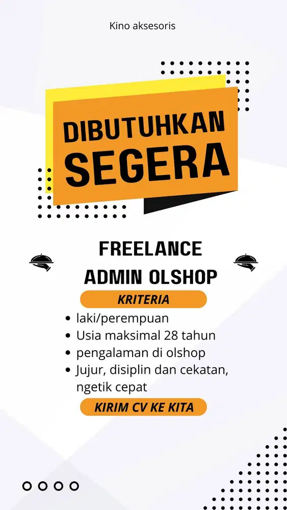 Freelance admin olshop WFH