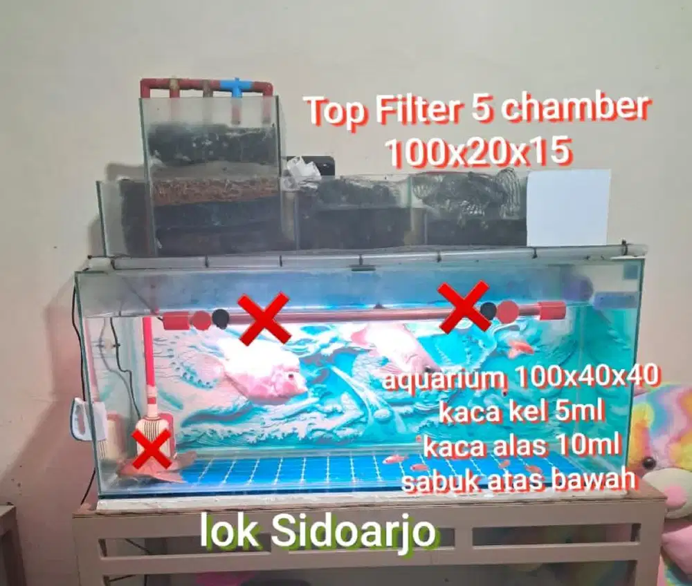 Aquarium 3 Biji & Top Filter 3 biji NEGO