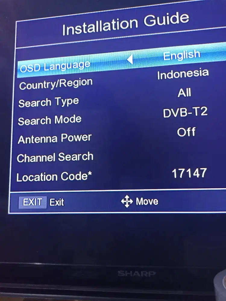 Tv sharp aquos & setopbox matrik aple merah