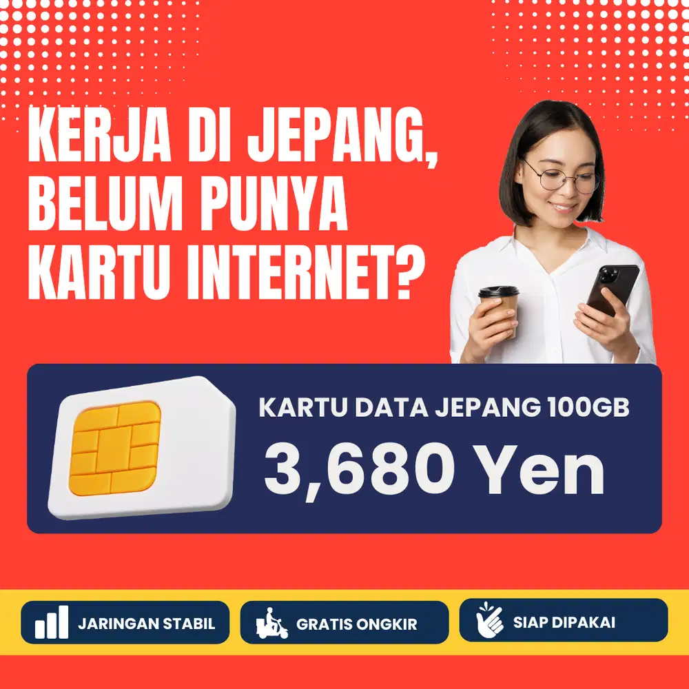 (PROMO) Kartu Internet Jepang 100GB SIAP PAKAI
