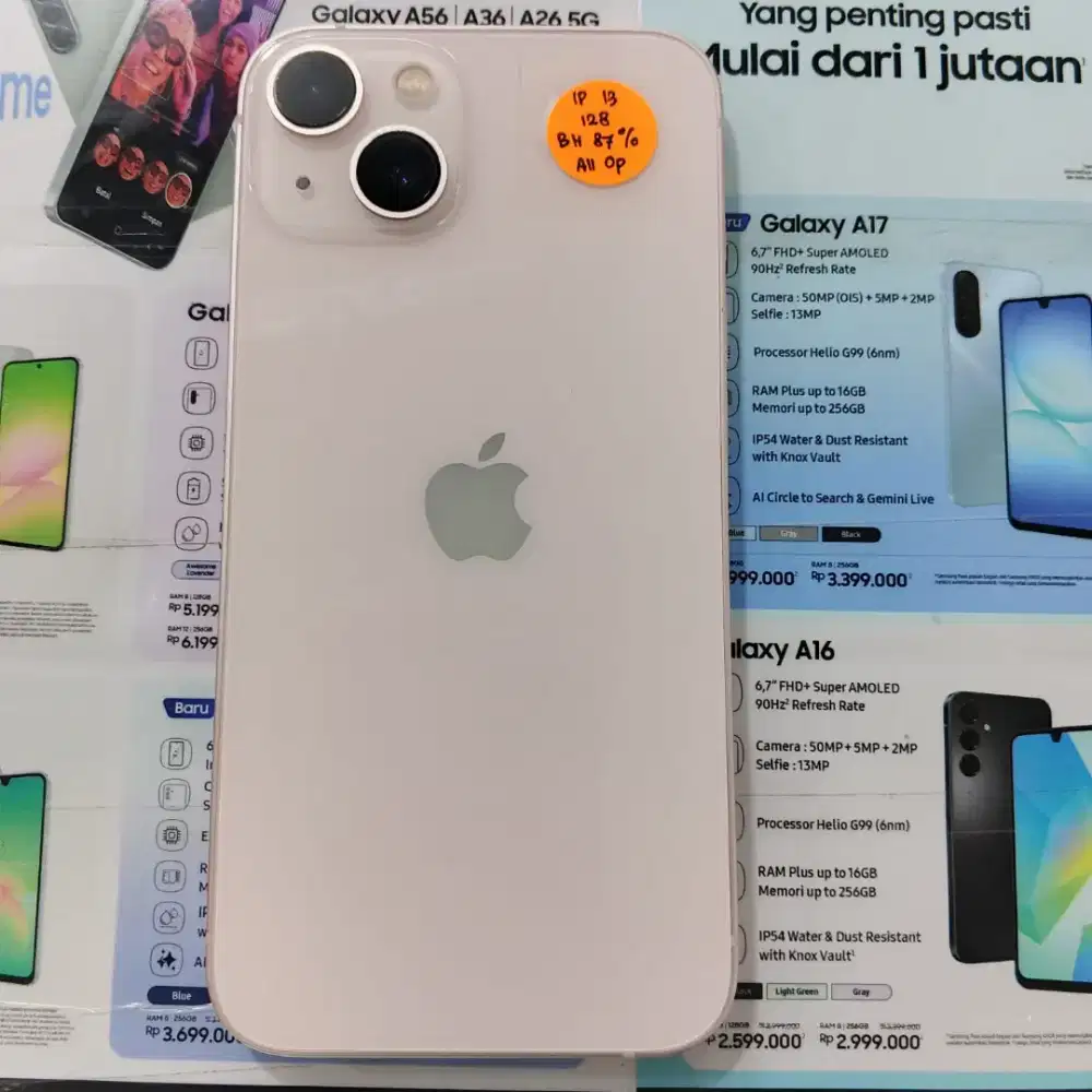 iPhone 13/128 pink inter beacukai BH 87%