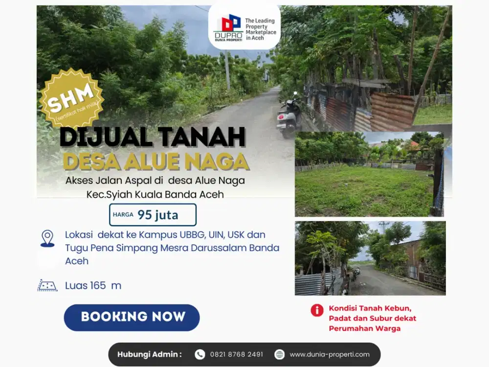 DIJUAL TANAH – DESA ALUE NAGA, BANDA ACEH