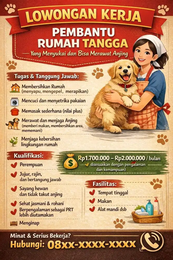 ART menginap / pembantu rumah tangga