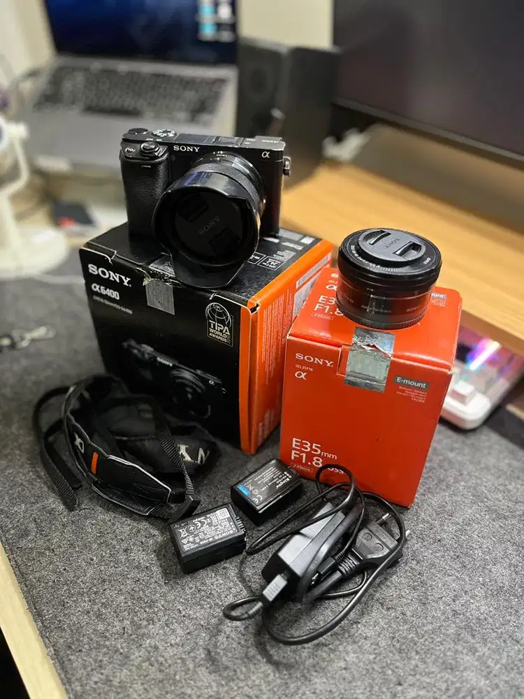 (NEGO) SONYA6400 + LENSA 35mm Sony + LENSA KIT