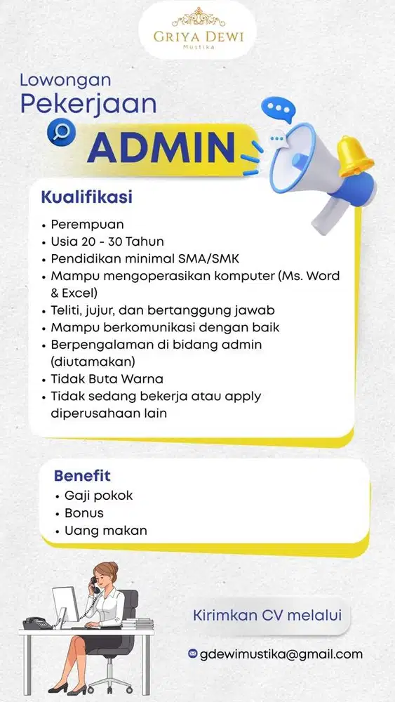 Lowongan kerja Admin