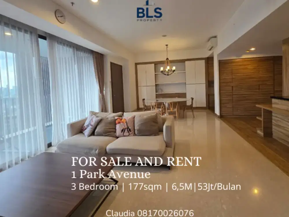 FOR SALE AND RENT Apartment 1 Park Avenue 3BR