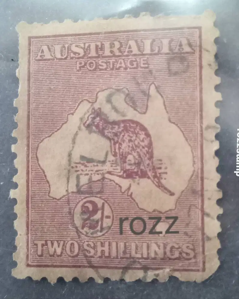 Perangko kuno langka astralia map dan kangoro 2/