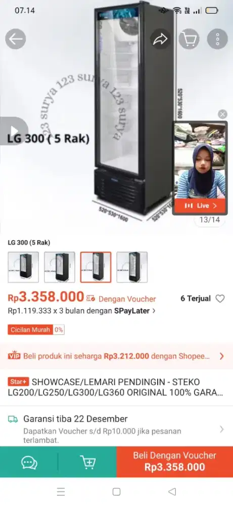 Showcase steko L 5 Rak