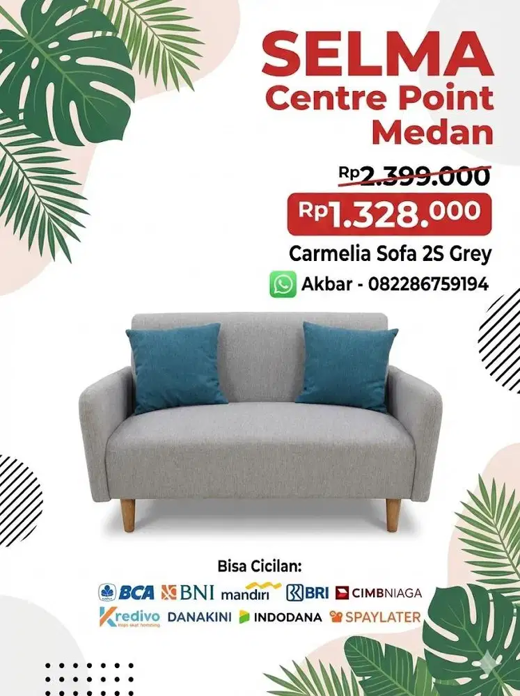 Sofa 2S Carmelia Grey