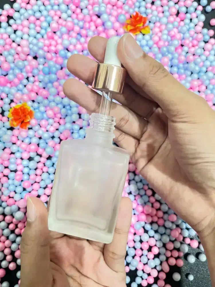 Botol pipet serum 30 ml kaca tebal transparan flat neck serum