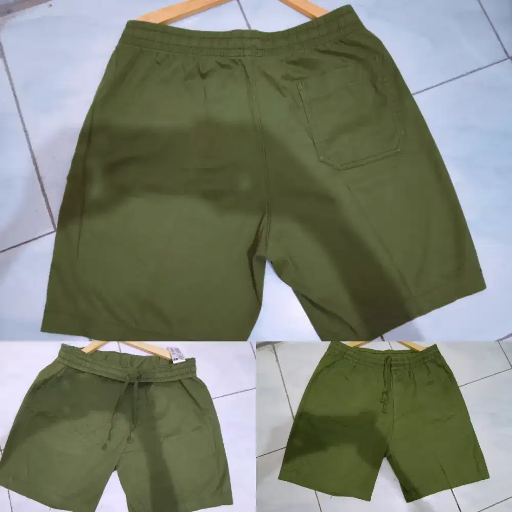 Celana pendek uniqlo hijau botol