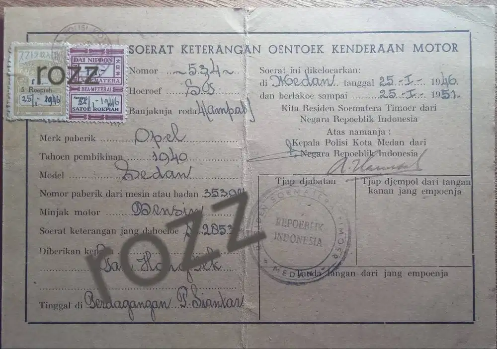 Dokumen mobil antik langka