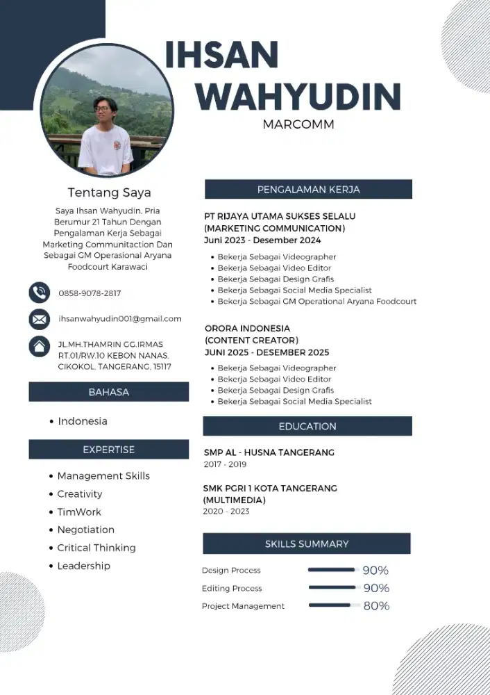 Sedang mencari pekerjaan Content Creator & Editor Video