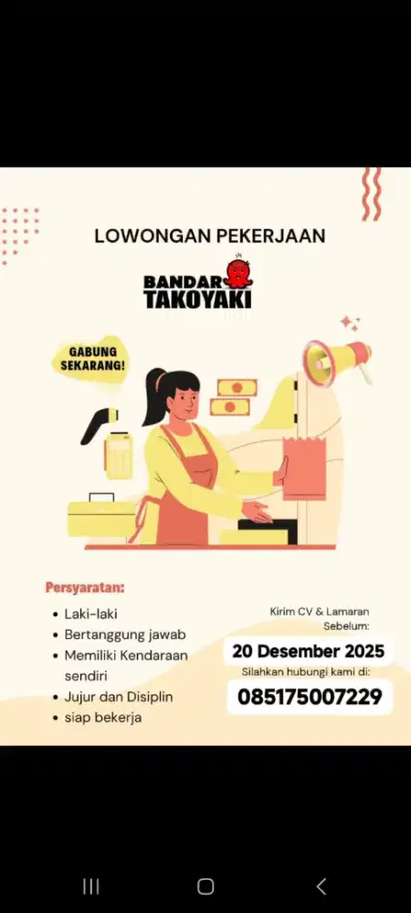 Karyawan Pedagang Makanan Takoyaki