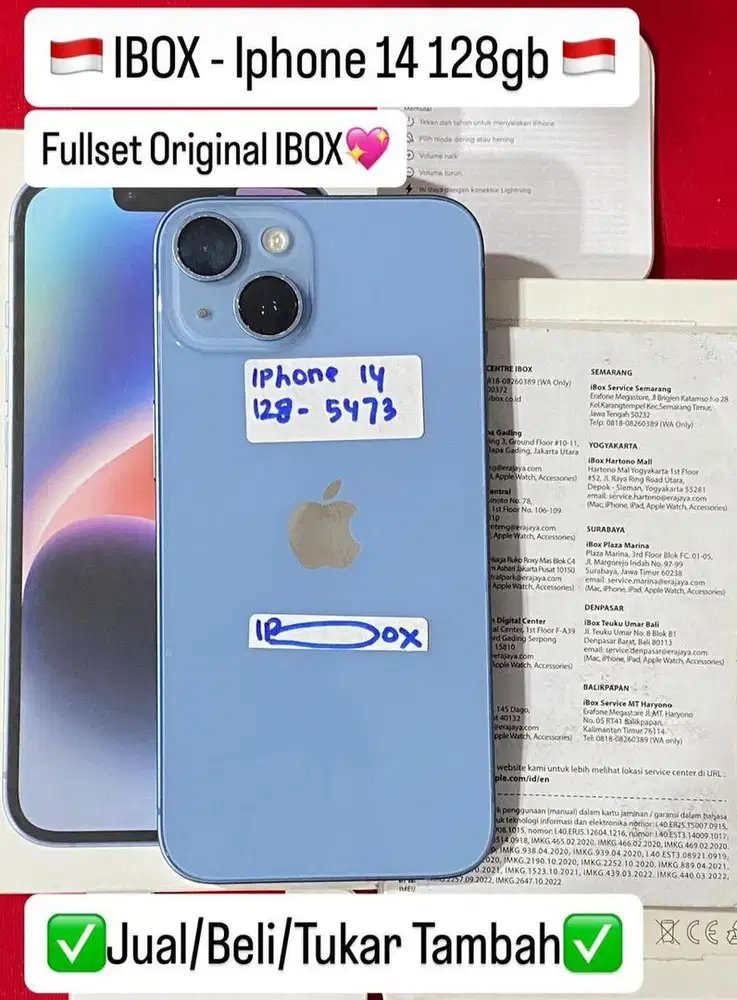 Iphone 14 128 Gb Blue Resmi Ibox bisa cicilan