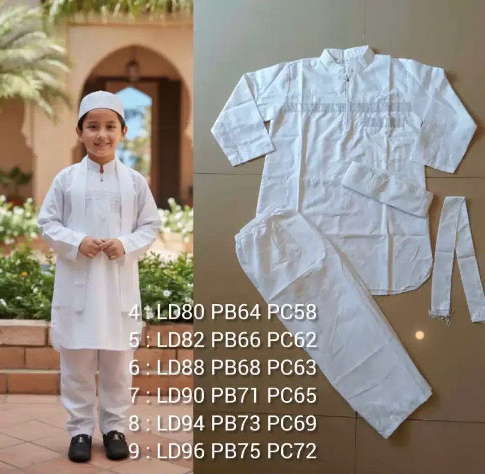 Setelan Koko include peci dan syal