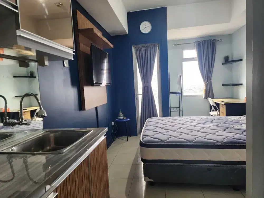 ready unit apartemen green lake sunter,tower southern,tipe studio furnished,view danau