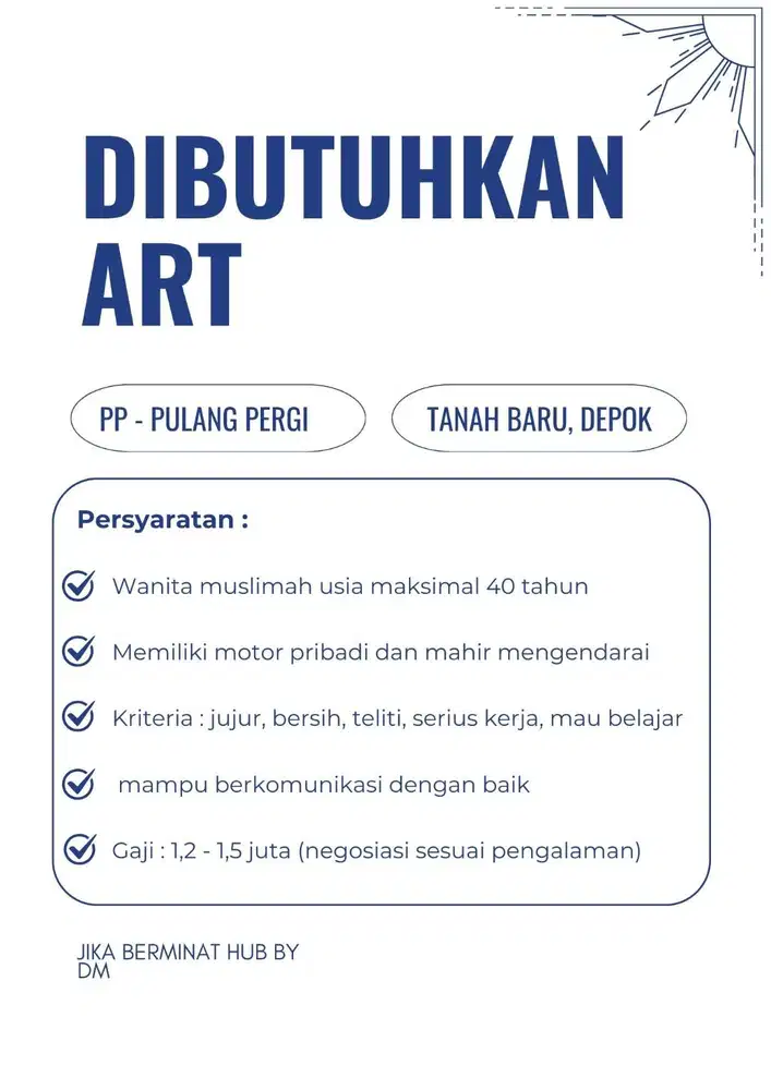 ART PULANG PERGI - TANAH BARU DEPOK
