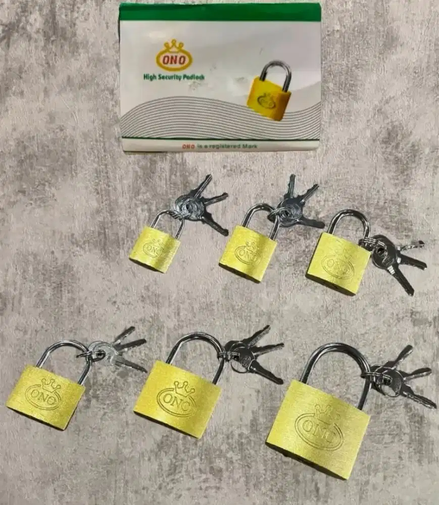 Gembok kuning ono banyak ukuran