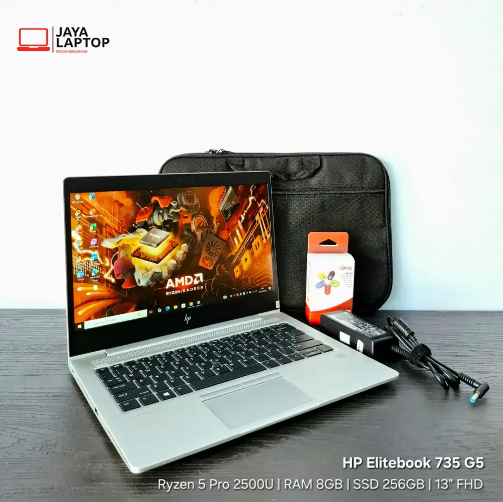 HP Elitebook 735 G5 Ryzen 5 Pro RAM 8GB SSD 256GB Laptop Second Bekas