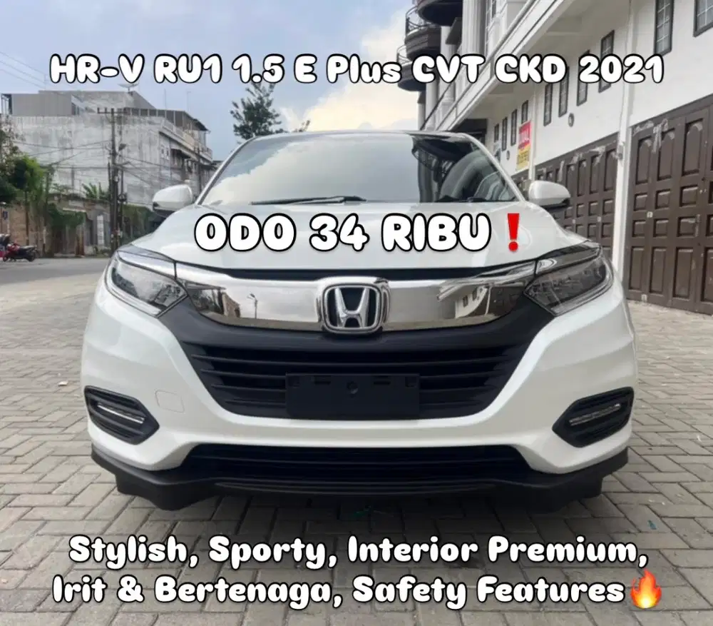 (TDP 36 JUTA!) Honda HRV RU1 1.5 E Plus CVT CKD Putih 2021 [HR-V]