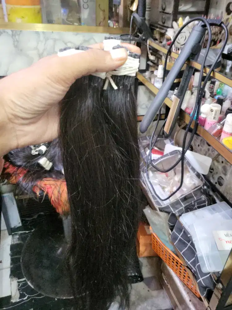 Hair extension Rambut asli 60cm 100 helai