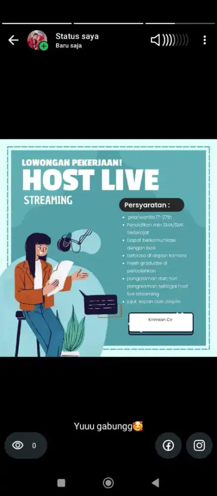 Lowongan pekerjaan host live