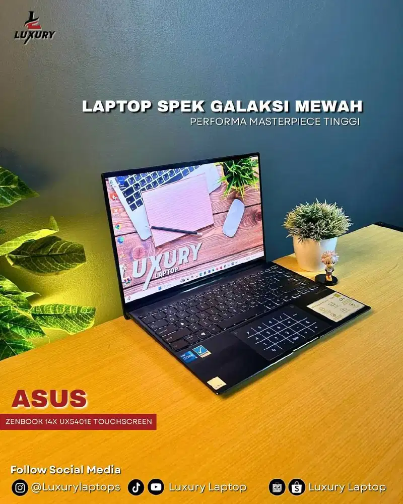 LAPTOP ASUS ZENBOOK 14X OLED UX5401E SSD RAM JUAL MURAH BU TOUCHSCREEN