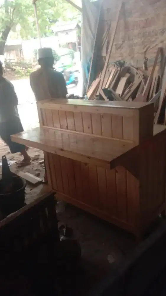 Meja kayu jati belanda, meja bar