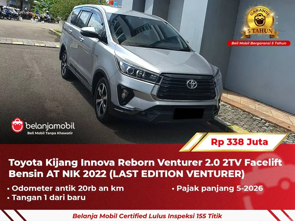 [ GARANSI 5TH ] Toyota Kijang Innova Reborn Venturer 2.0 2TV 2022/2023