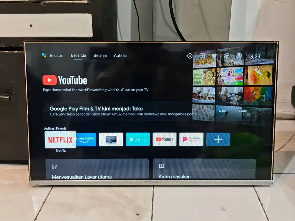 LED Android TV Coocaa Android TV 32 Inch 32S6G Bisa Wifi Youtube Netfl