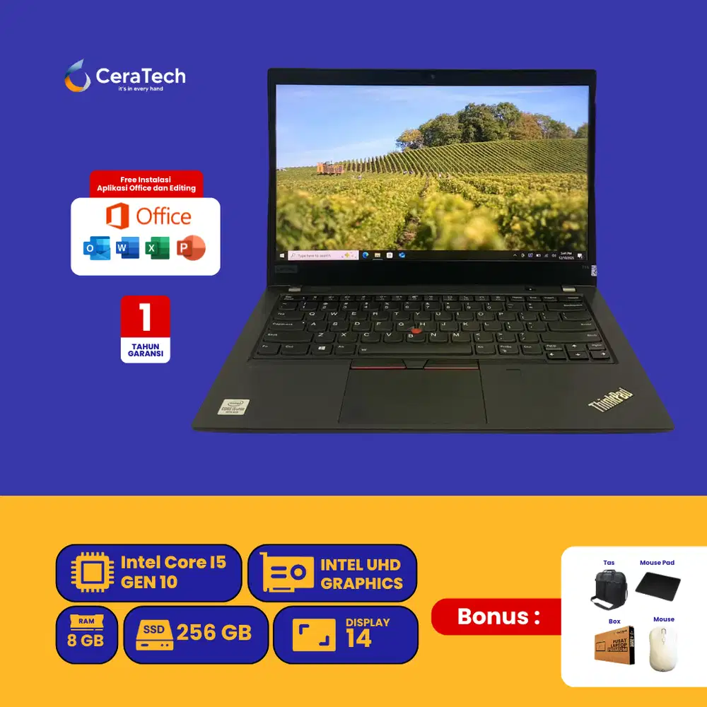 LAPTOP LENOVO THINKPAD T14 INTEL CORE I5 GEN 10 RAM 8 GB SSD 256 GB