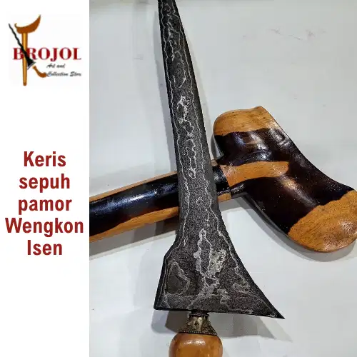 Keris sepuh Brojol Pamor Wengkon Isen Gonjo iras era Tuban