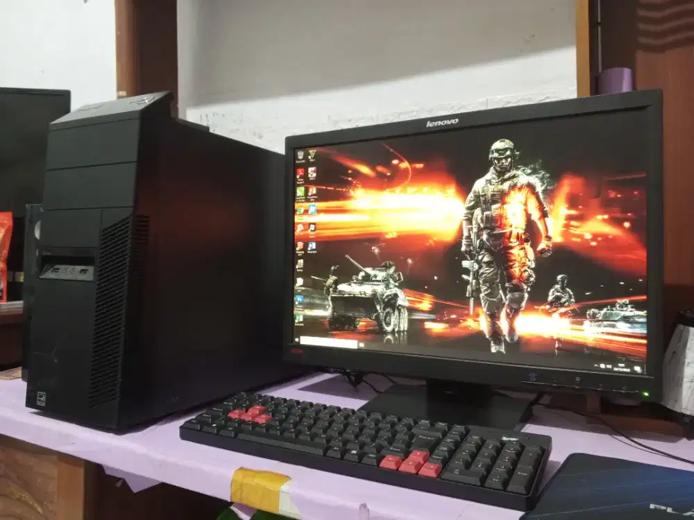 Pc gaming roblox intel core i5 + ram 8gb + ssd + monitor 22inch lenovo