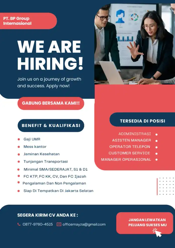 TERSEDIA LOWONGAN PEKERJAAN