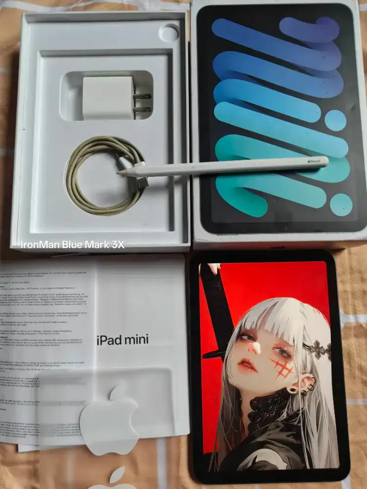 iPad Mini 6 wifi 64gb & Apple Pen gen 2 Starlight Fullset original