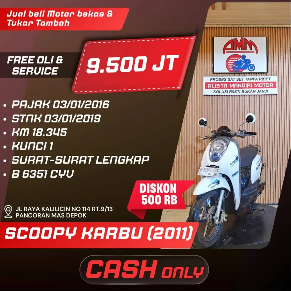 SCOOPY KARBU 2011 CC 0% KREDIVO TOKPED SPAYLATER INDODANA GOPAYLATER