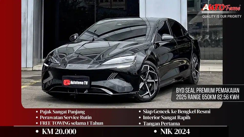 BYD Seal Premium Pemakaian 2025 Range 650KM 82.56 kWh NIK 2024