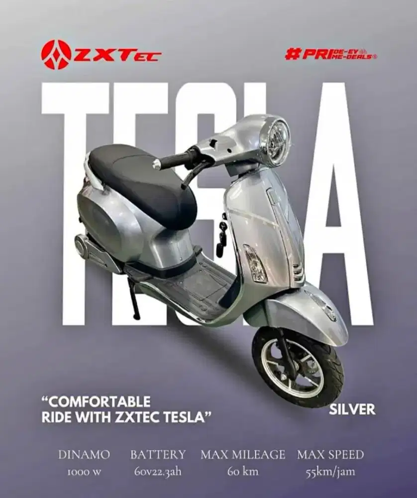 Sepeda Listrik ZXTec Tesla desain mirip motor vespa