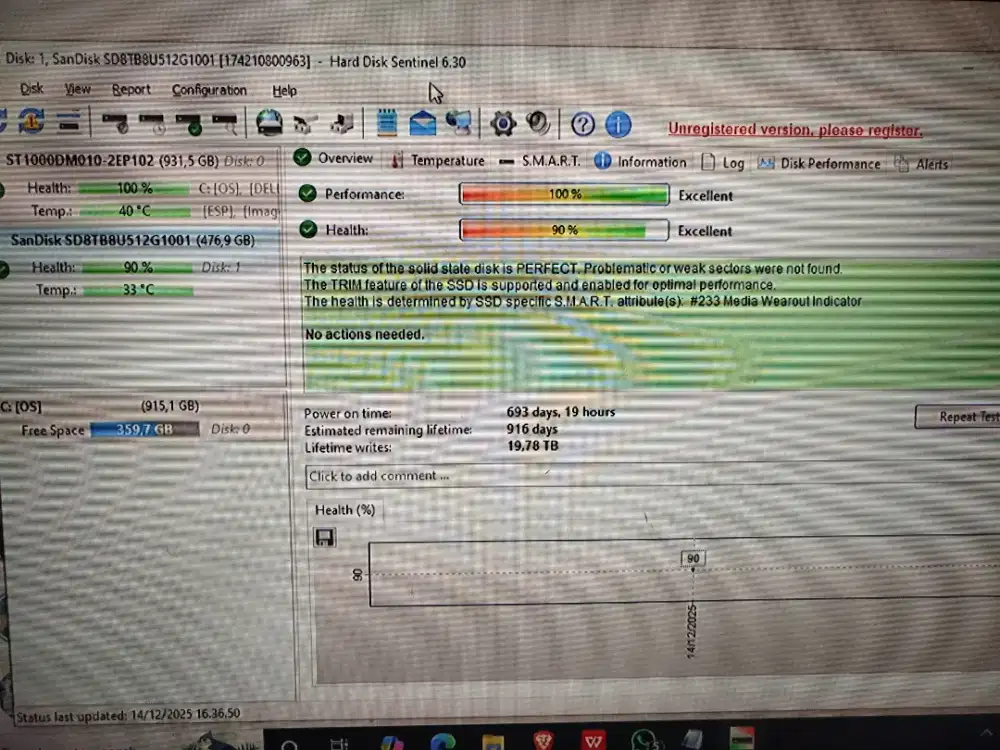 Ssd sata sandisk 512GB