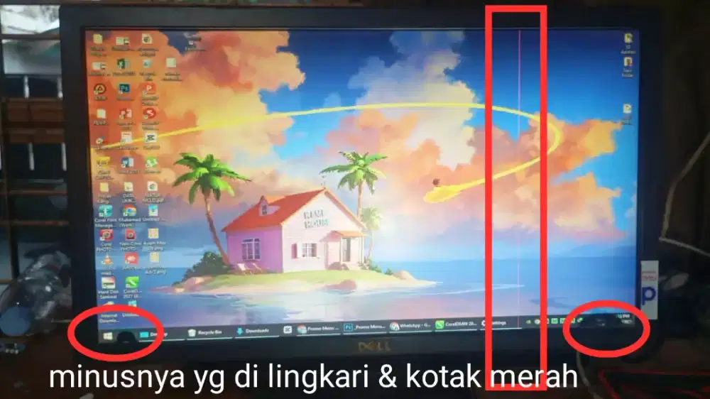 Monitor LED 20 inci (minus garis & tompel)