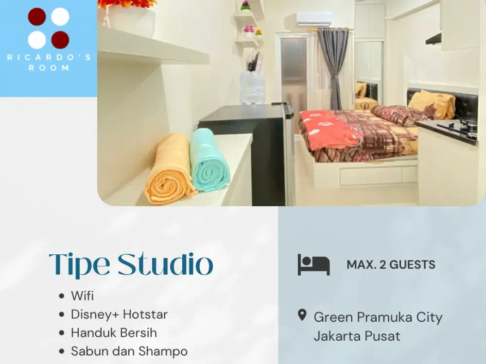 SEWA TRANSIT HARIAN DAN MINGGUAN UNIT NYAMAN DAN AMAN GREEN PRAMUKA CITY