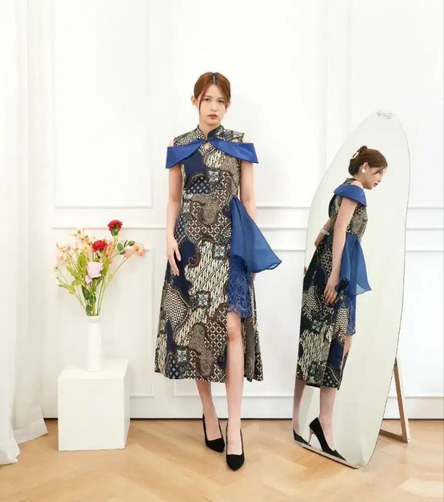 Dress Batik Zoeya Wanita Elegan Modern | Dress Batik Pesta Kekinian