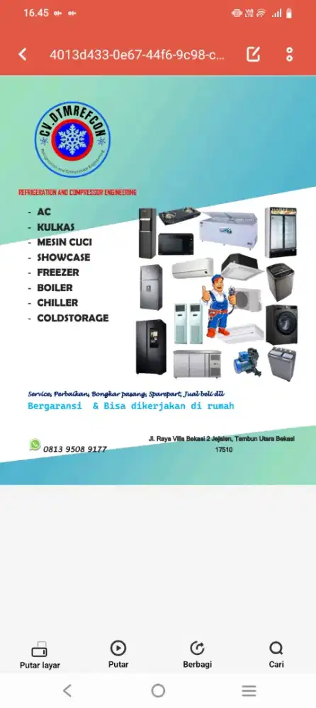 Service chiller AC coldroom ice tube freezer